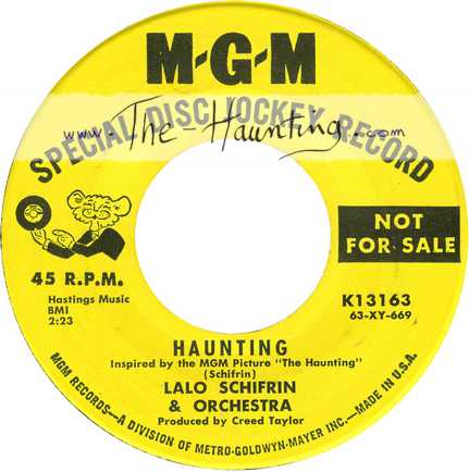 The Haunting, 1963, Lalo SCHIFRIN, 7inch, Promo, USA, MGM K13163, Side 1