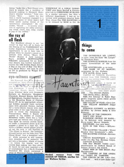 Famous Monsters of Filmland (USA), March, 1962 - No. 024, page 13, layout description