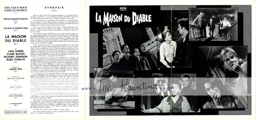 The Haunting, 1963, MGM France, 3-fold, 2-sided booklet, back