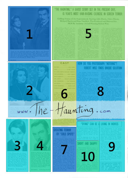The Haunting, 1963, MGM USA, Campaign book, page 2, layout description